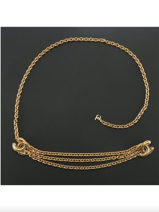 CHANEL Accessories - Chanel Vintage Interlocking Chain CC Logo Waist Belt
